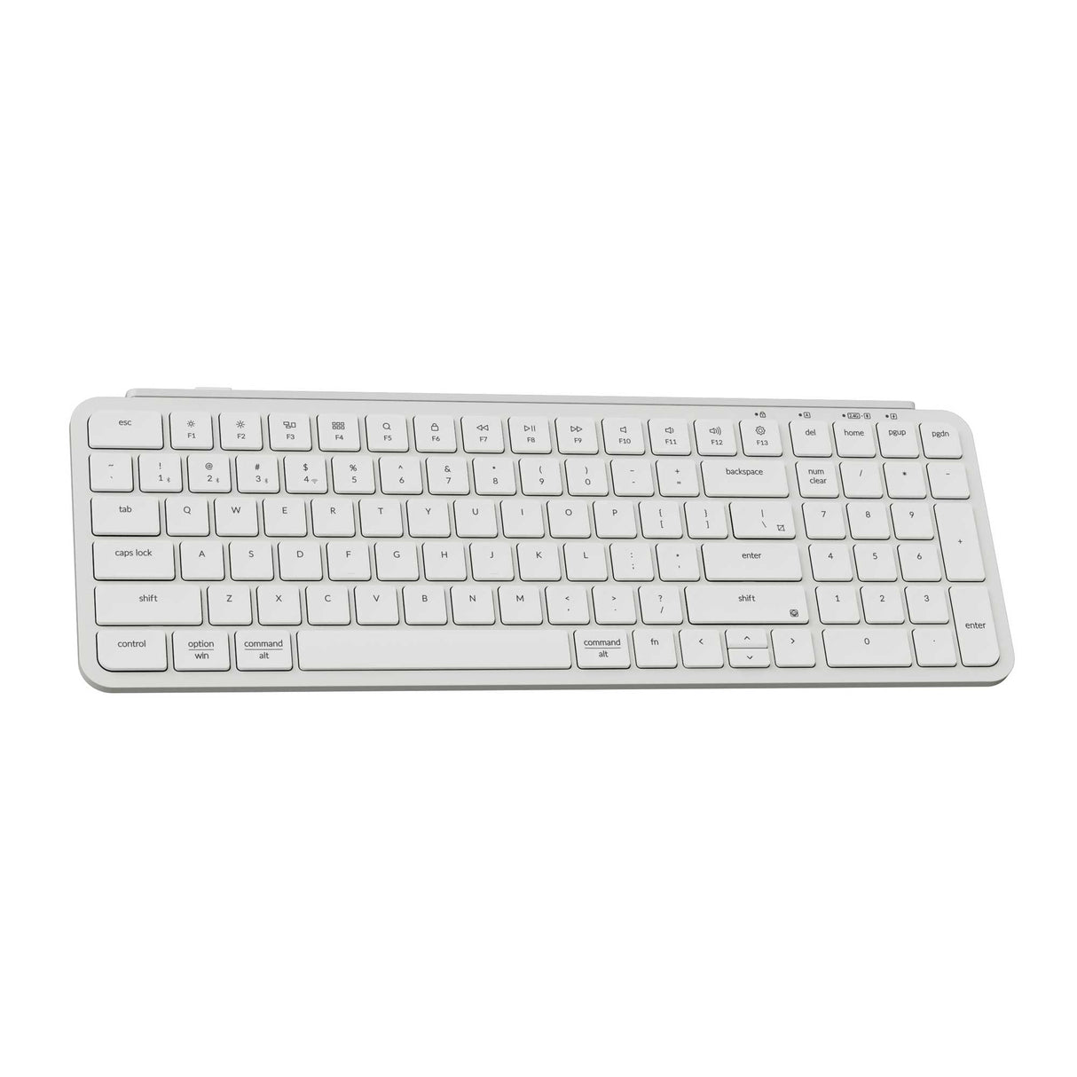 Keychron B2 Pro Ultra Slim Wireless Keyboard 96 Percent Layout for Mac Windows and Android Ivory White