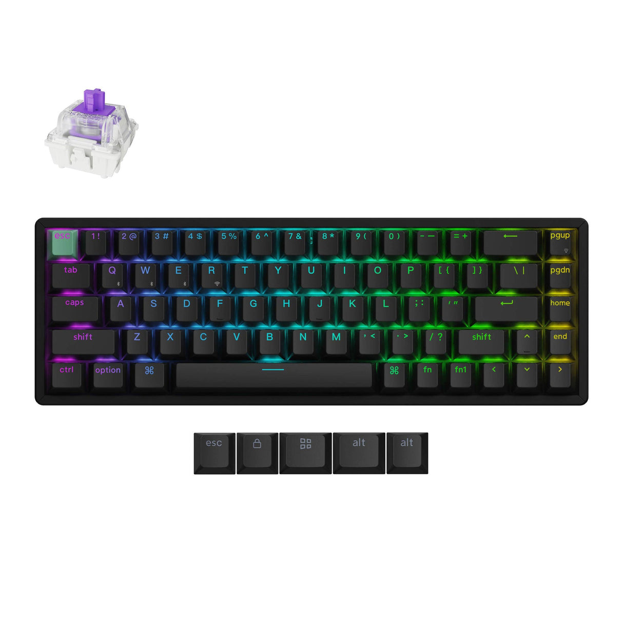 Keychron K6 HE 65 Percent Layout Wireless Magnetic Switch Custom Keyboard Standard Version Black RGB Backlight Double-Shot PBT Keycaps