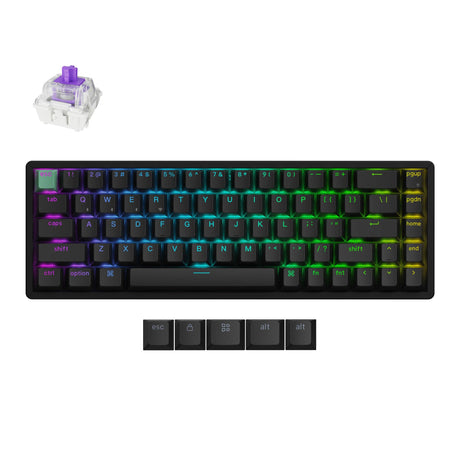Keychron K6 HE 65 Percent Layout Wireless Magnetic Switch Custom Keyboard Standard Version Black RGB Backlight Double-Shot PBT Keycaps