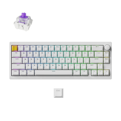 Lemokey P2 HE Wireless Custom Gaming Keyboard White Aluminum Frame Gateron Double-Rail Magnetic Nebula Switch Shine-Through Double-Shot PBT Keycaps Version