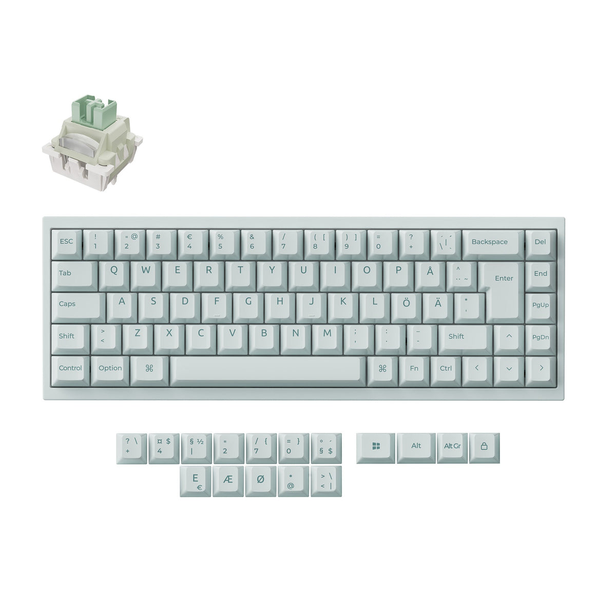 Q16-HE-8K-Magnetic-Switch-Keyboard-Light-Green-BO