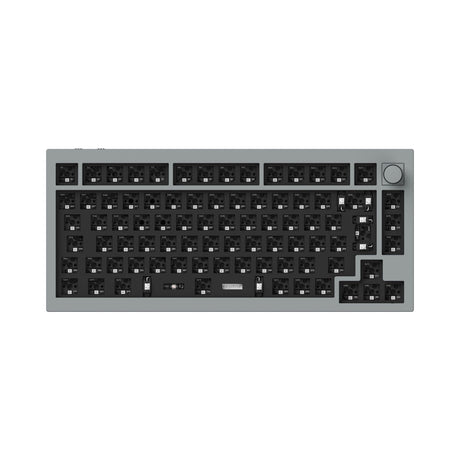 Keychron Q1 Pro QMK/VIA wireless custom mechanical keyboard knob 75% layout full aluminum grey frame for Mac Windows Linux barebone ISO