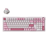 Keychron J3 SE QMK Wireless Custom Mechanical Keyboard 98% Layout Pink Fully Assembled for Mac Windows Linux Keychron Sakura Milk Switch Wireless Mechanical Keyboard