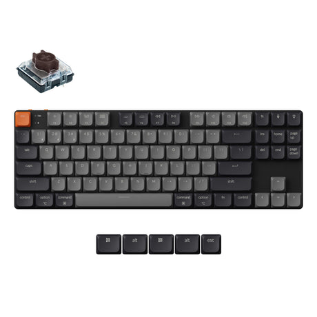 Keychron K1 Version 6 Ultra Slim TKL Layout Wireless Mechanical Keyboard Low Profile Brown Switch