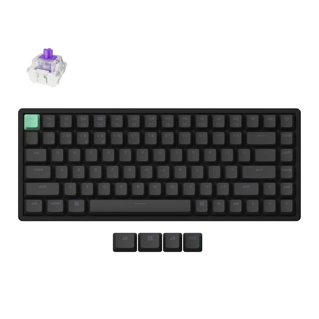 Keychron K2 HE 75 Percent Layout Wireless Magnetic Switch Custom Keyboard Standard Version RGB Backlight Double-Shot PBT Keycaps