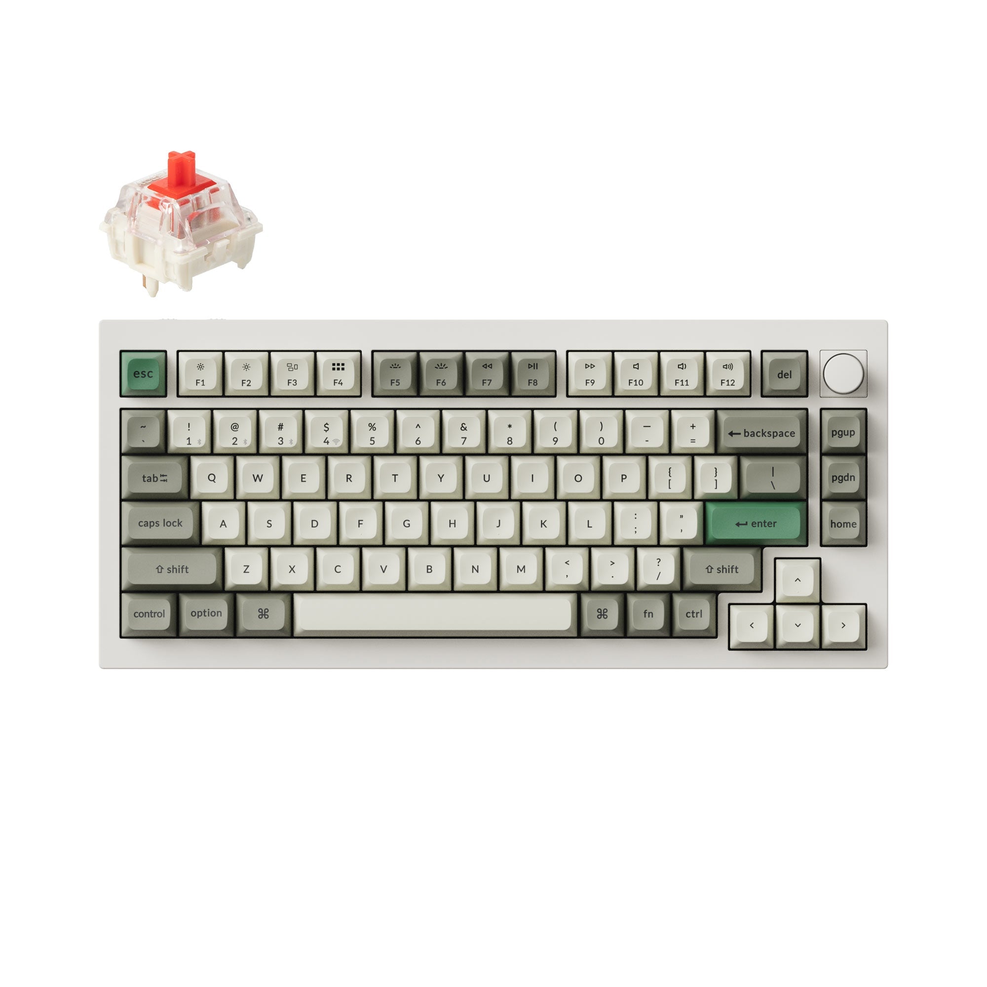 【極美品】Keychron Q1 QMK v2 Knob Ver 赤軸 US配列 Keychron V5 QMK カスタムメカニカルキーボード（US ANSI 配列