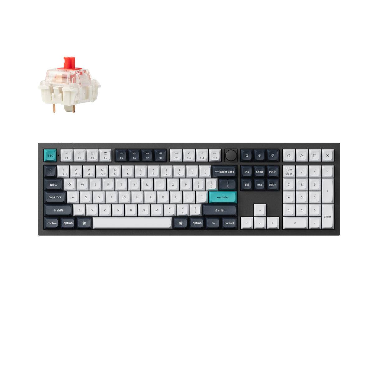 Keychron Q6 Max QMK/VIA Wireless Custom Mechanical Keyboard 100% Layout Aluminum Black Fully Assembled Knob for Mac Windows Linux Gateron Jupiter Red