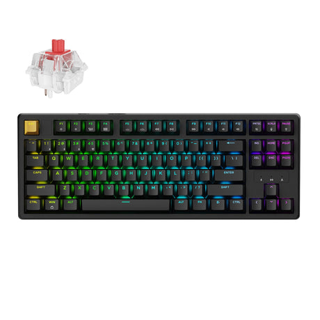 Keychron J4 QMK Wireless Custom Mechanical Keyboard RGB Backlight Black Keychron Super Red