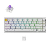 Lemokey P2 HE Wireless Custom Gaming Keyboard White Aluminum Frame Gateron Double-Rail Magnetic Nebula Switch Shine-Through Double-Shot PBT Keycaps Version
