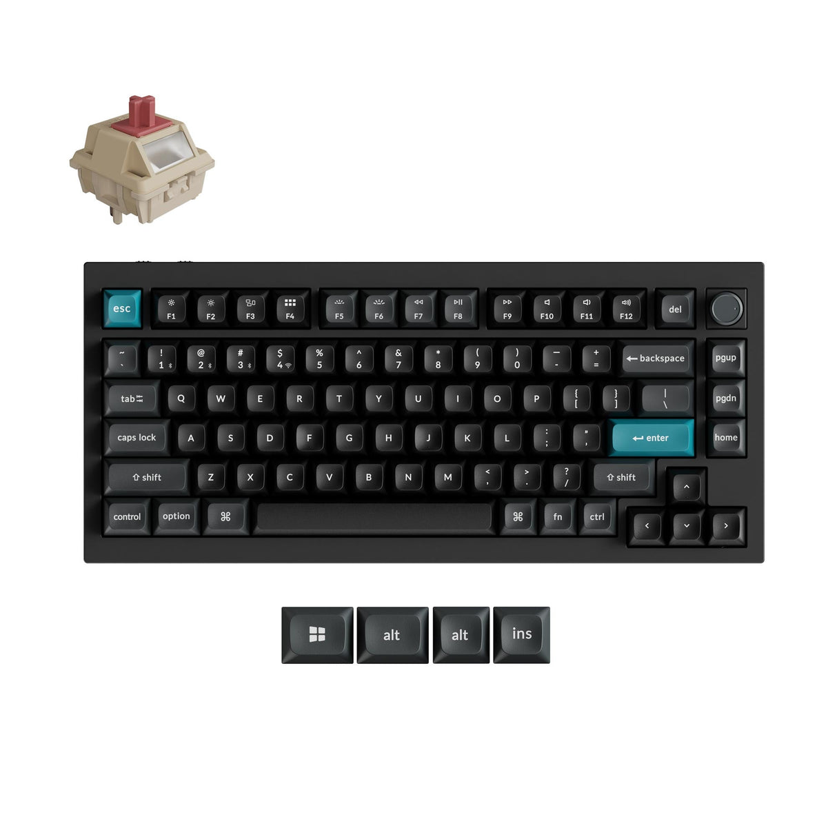 Q1 Ultra 8K Wireless Hot-swappable RGB Backlight Red Switch - Black
