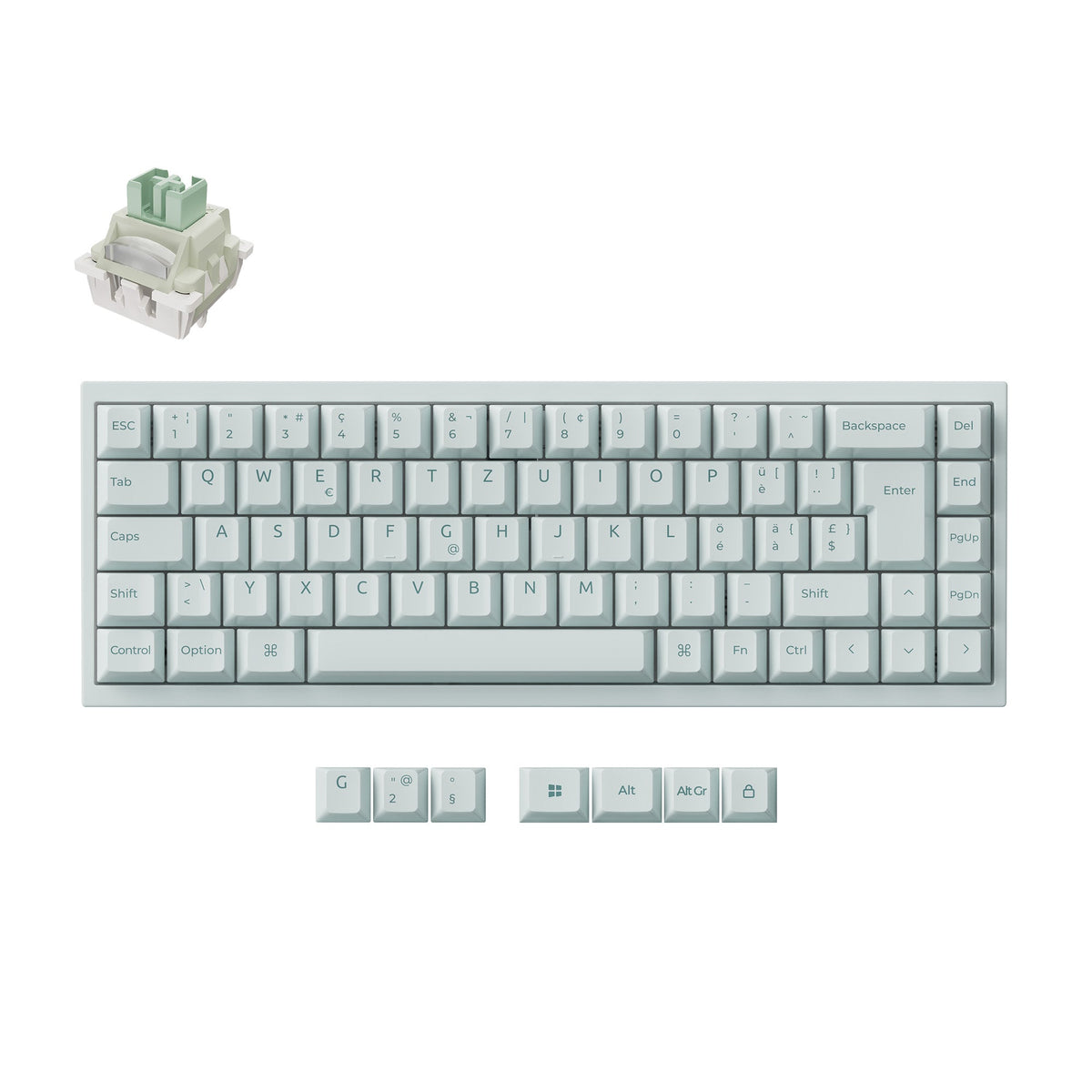 Q16-HE-8K-Magnetic-Switch-Keyboard-Light-Green-SW