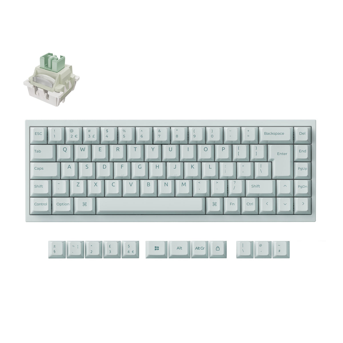 Q16-HE-8K-Magnetic-Switch-Keyboard-Light-Green-UK