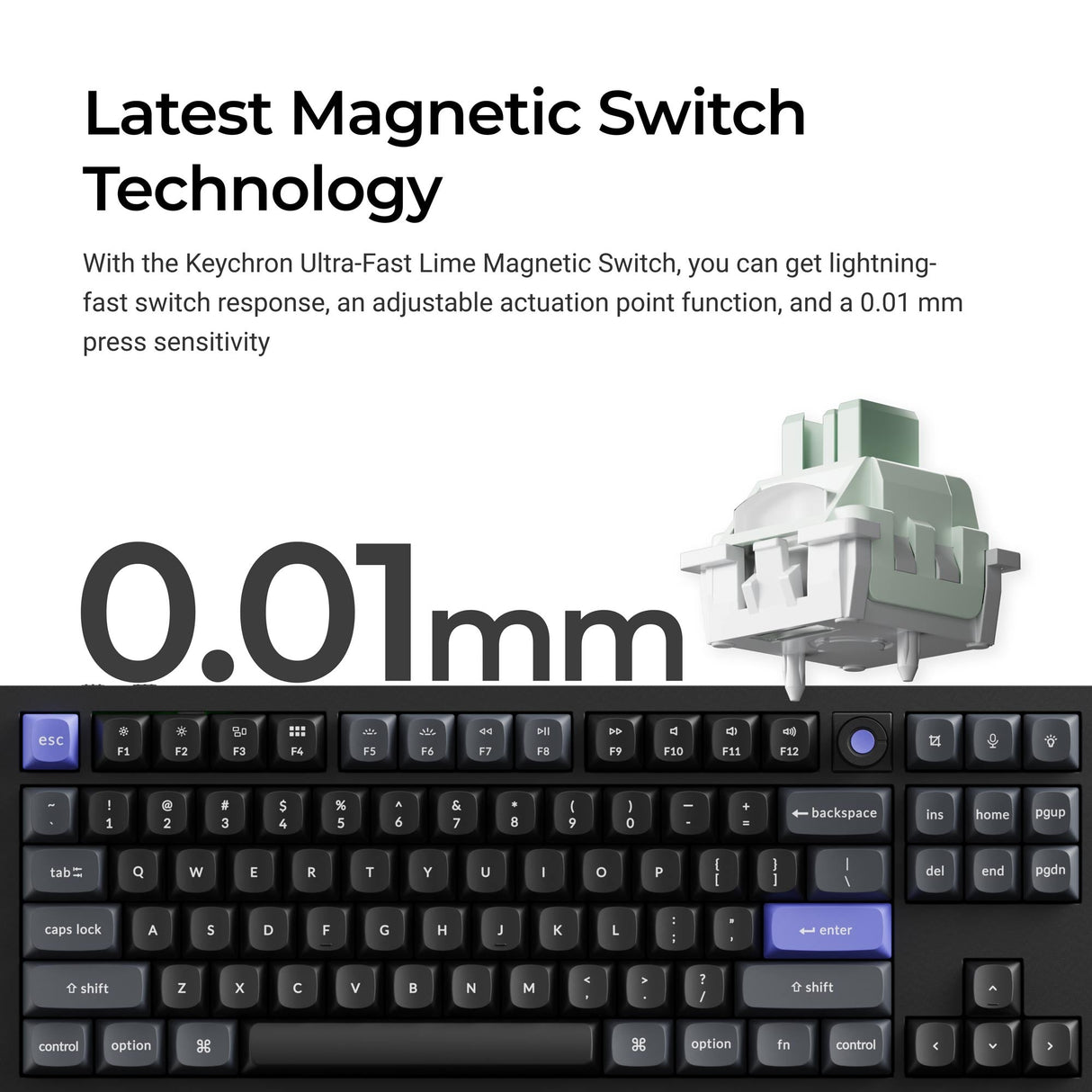Keychron Q3 HE 8K Ultra-fast Lime Magnetic Switch