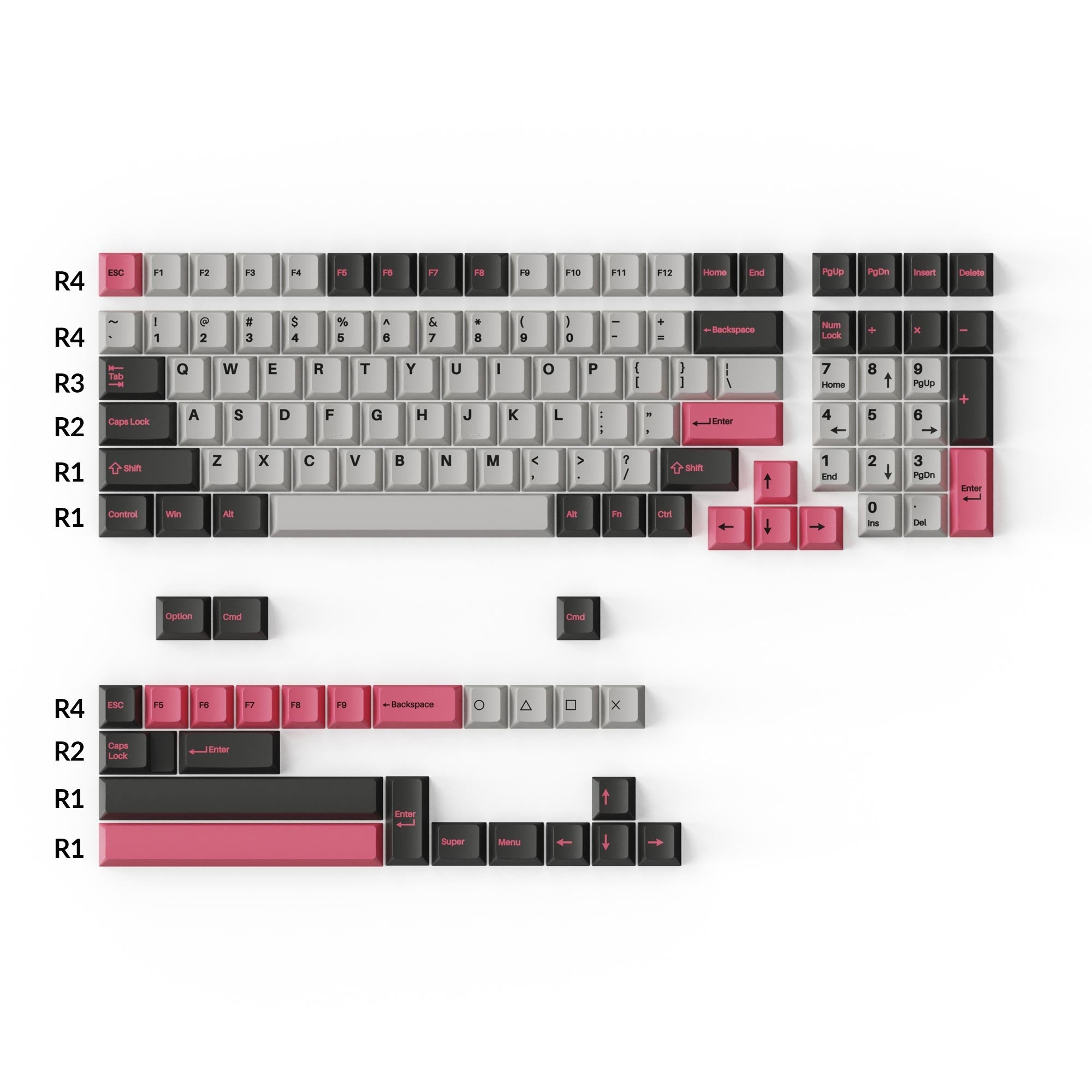 Keyboard R1 R2 R3 R4 Cherry Profile Profil Cherry