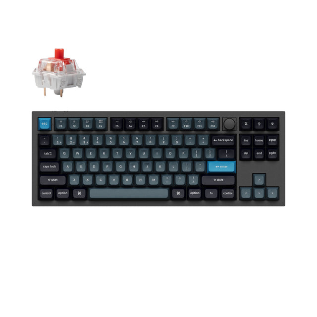 Keychron Q3 Pro QMK/VIA wireless custom mechanical keyboard tenkeyless layout full aluminum black frame for Mac Windows Linux RGB hot-swappable K Pro switch red