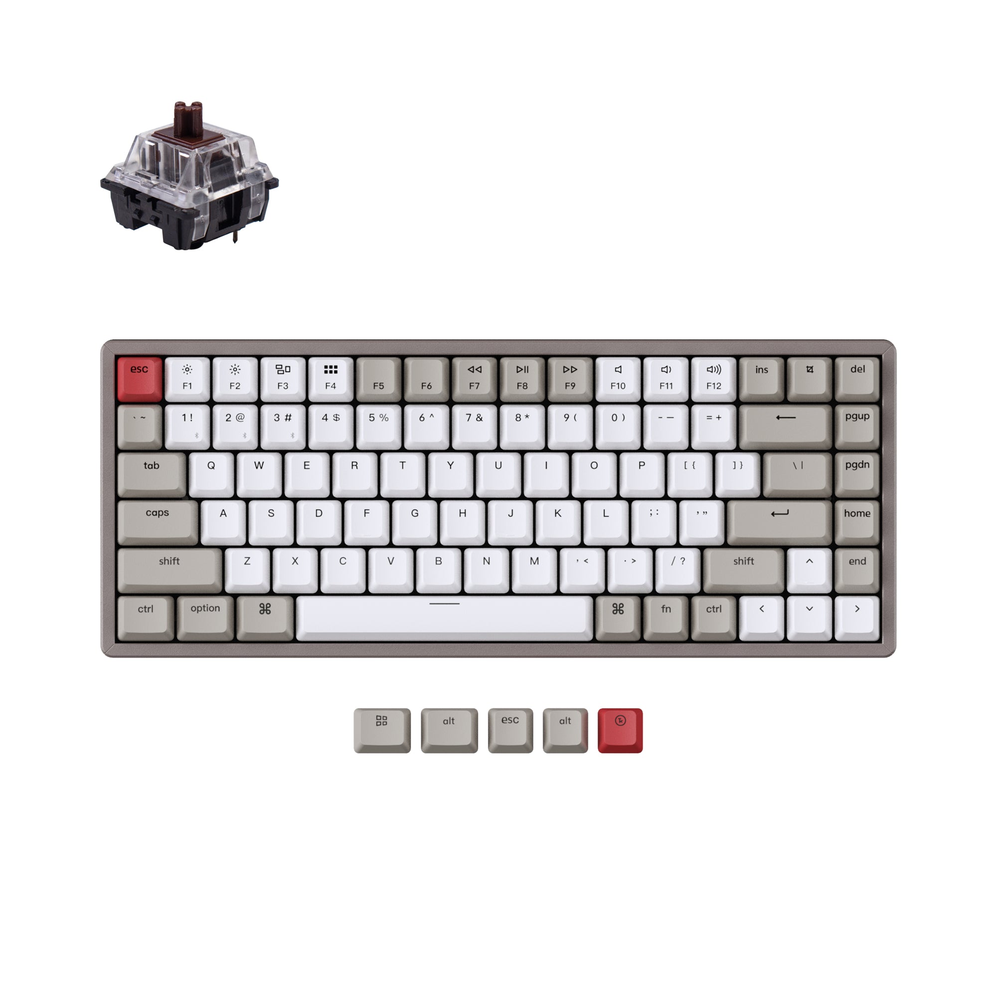 Keychron K2 Phantom yellow + ケース付 Keychron K5 SE Ultra-Slim Wireless Mechanical Keyboard